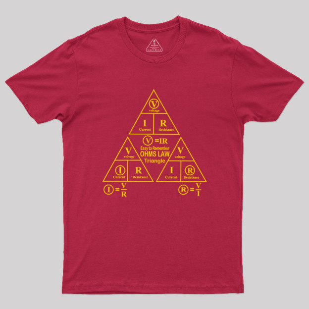 Electrical Ohms Law Triangle Formula Chart Geek T-Shirt