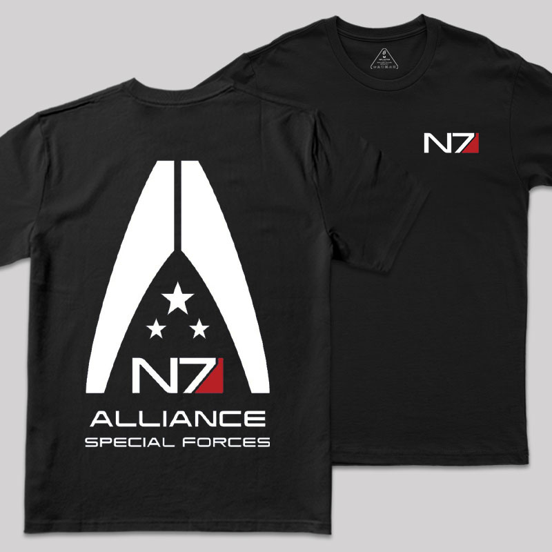 Mass Effect N7 Front and Back Printing Geek T-Shirt
