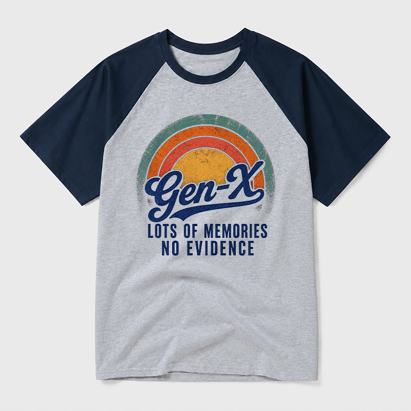 Lots Of Memories No Evidence Geek Retro Raglan T-Shirt