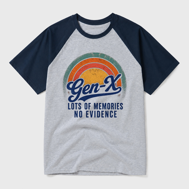 Lots Of Memories No Evidence Geek Retro Raglan T-Shirt