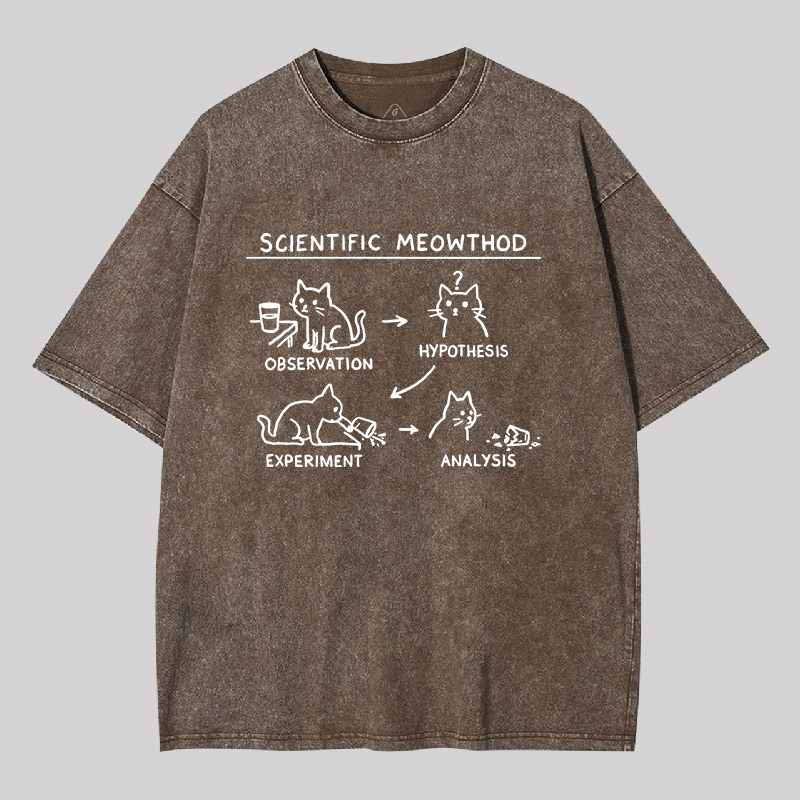 Scientific Meowthod Geek Washed T-shirt