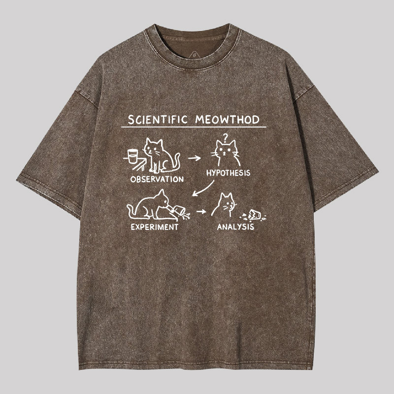Scientific Meowthod Geek Washed T-shirt