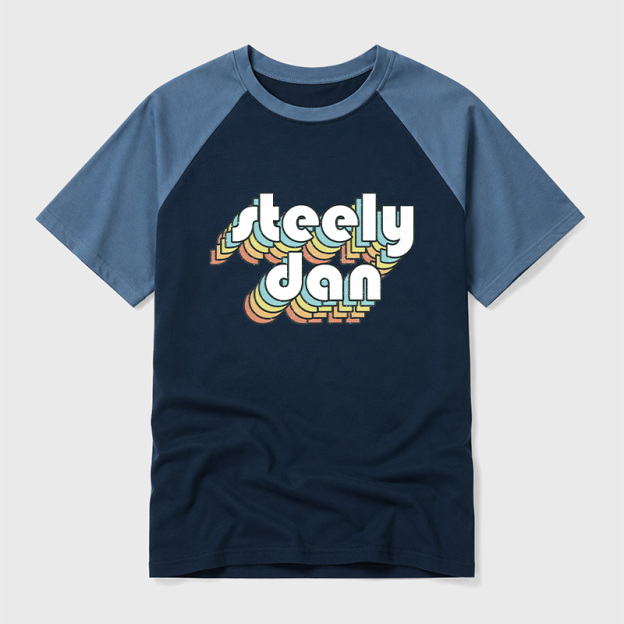 Steely Dan Retro Faded-Style Geek Retro Raglan T-Shirt