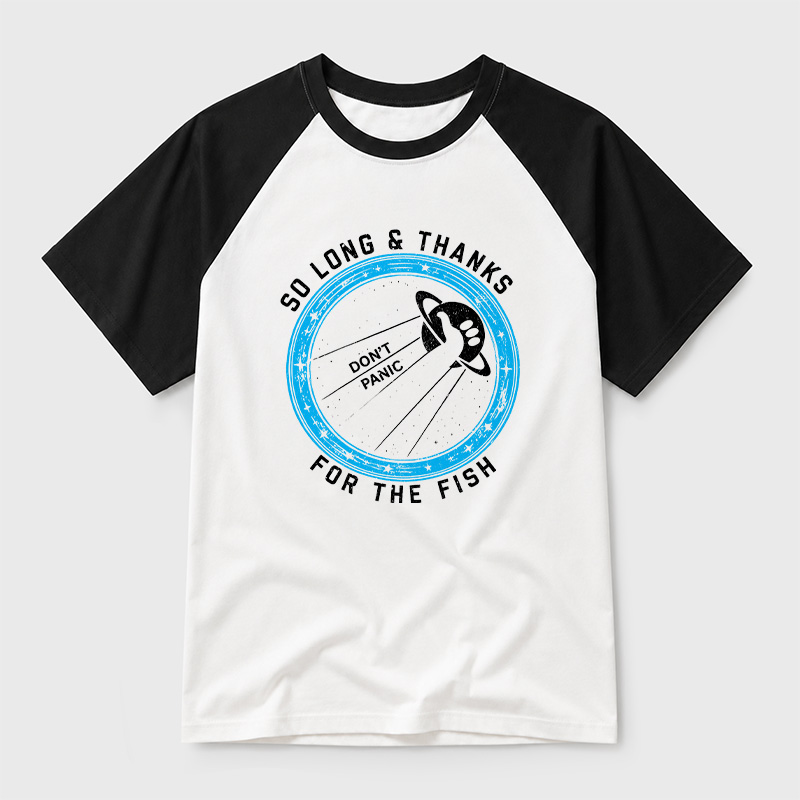 So Long Thanks For The Fish Geek Retro Raglan T-Shirt