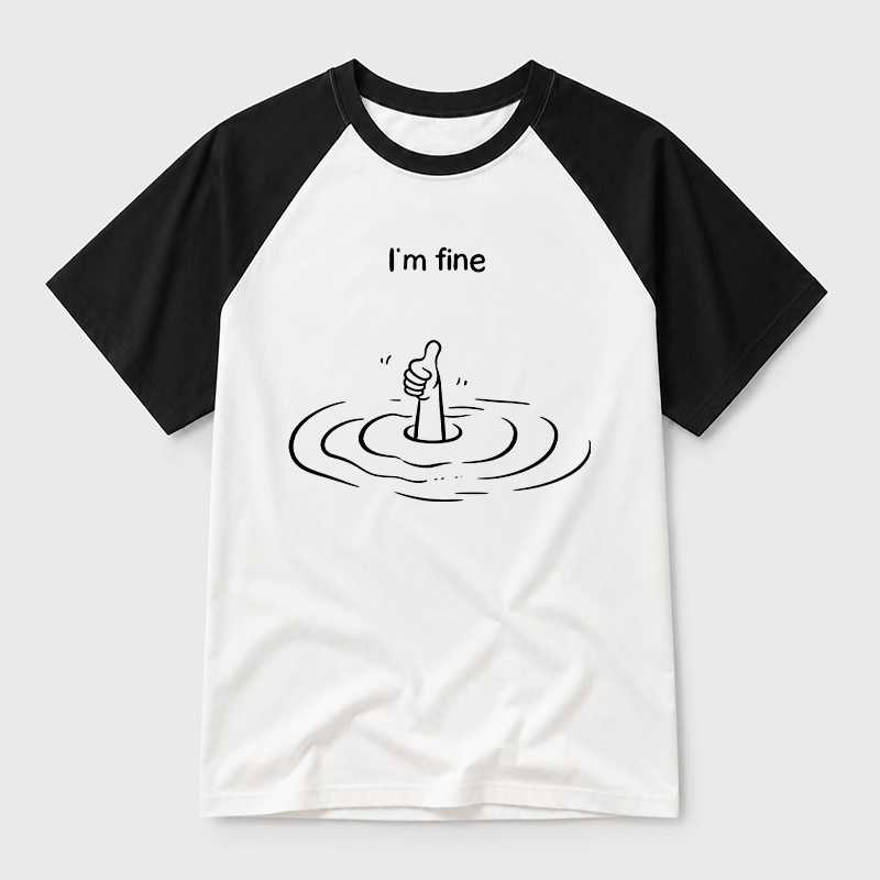 I‘m Fine Geek Retro Raglan T-Shirt