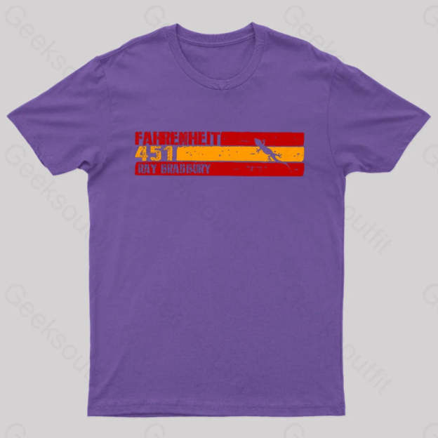 Fahrenheit 451 By Ray Bradbury Nerd T-Shirt Purple / S