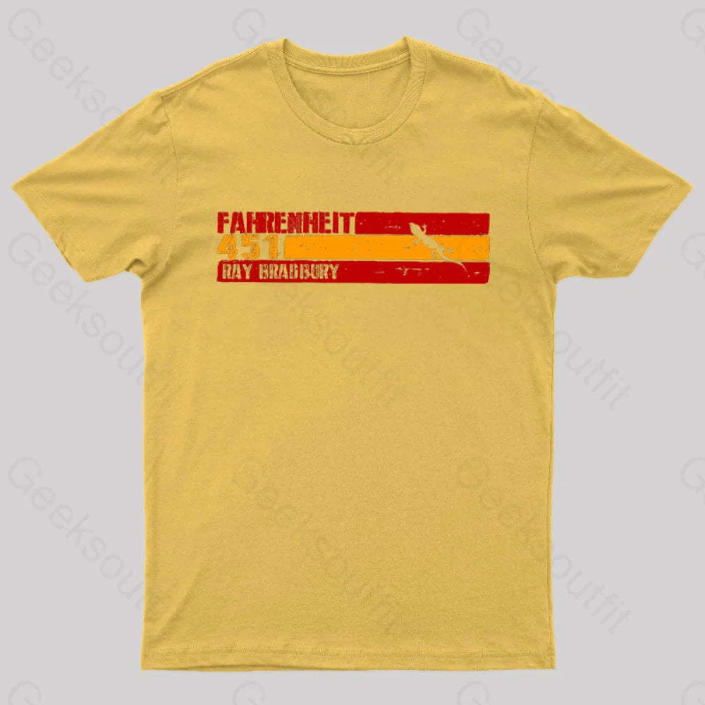 Fahrenheit 451 By Ray Bradbury Nerd T-Shirt Yellow / S