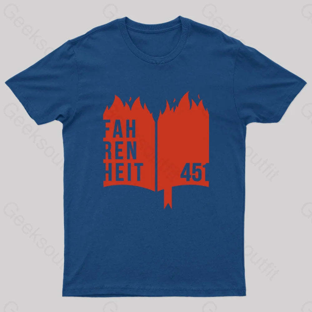 Fahrenheit 451 Geek T-Shirt Navy / S