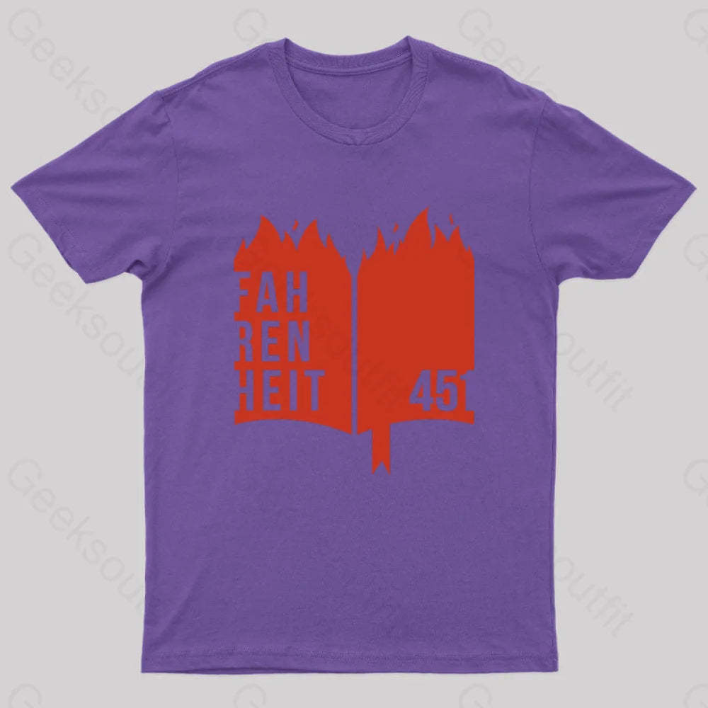 Fahrenheit 451 Geek T-Shirt Purple / S