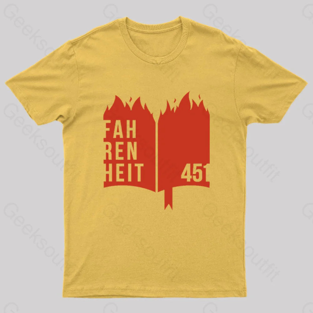 Fahrenheit 451 Geek T-Shirt Yellow / S