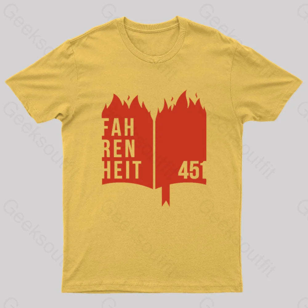 Fahrenheit 451 Geek T-Shirt Yellow / S
