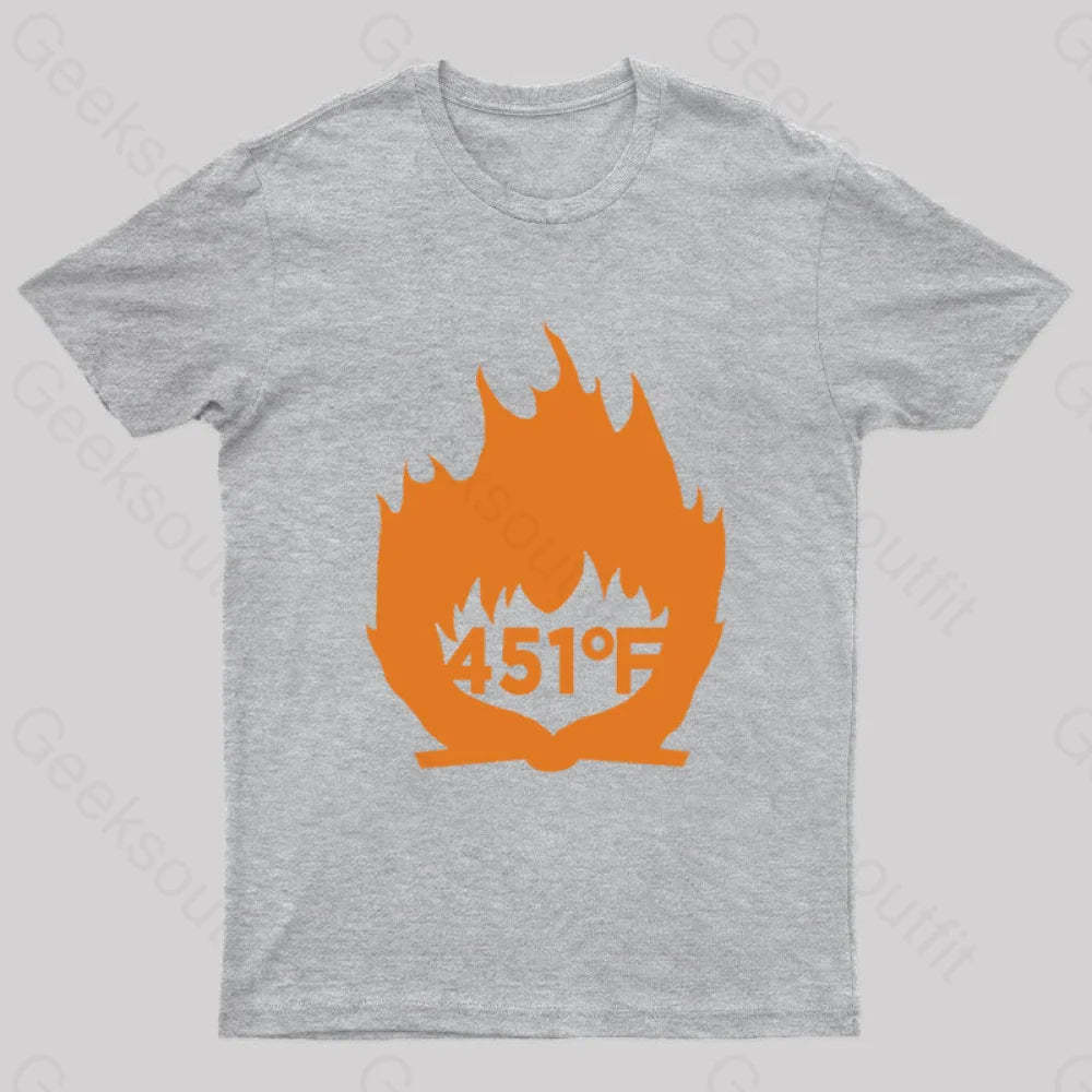 Fahrenheit 451 Nerd T-Shirt Grey / S