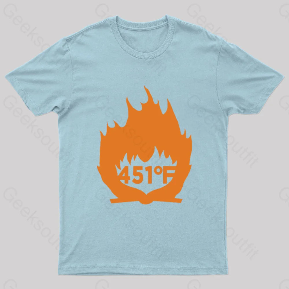 Fahrenheit 451 Nerd T-Shirt Light Blue / S