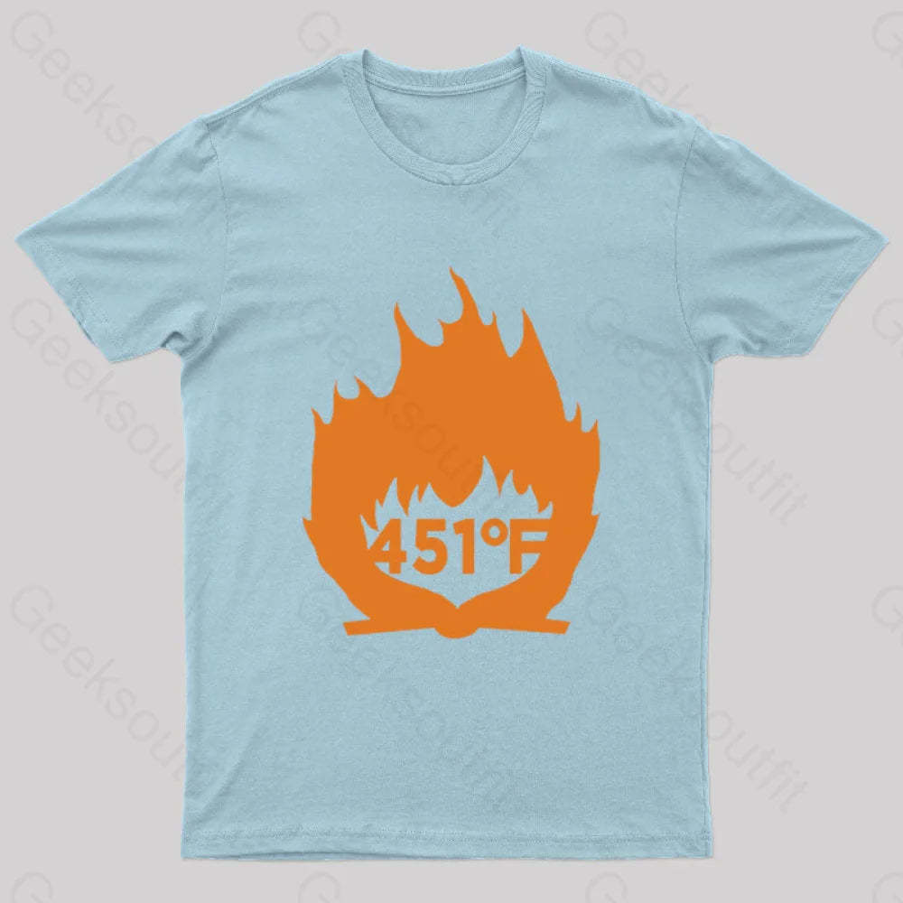 Fahrenheit 451 Nerd T-Shirt Light Blue / S
