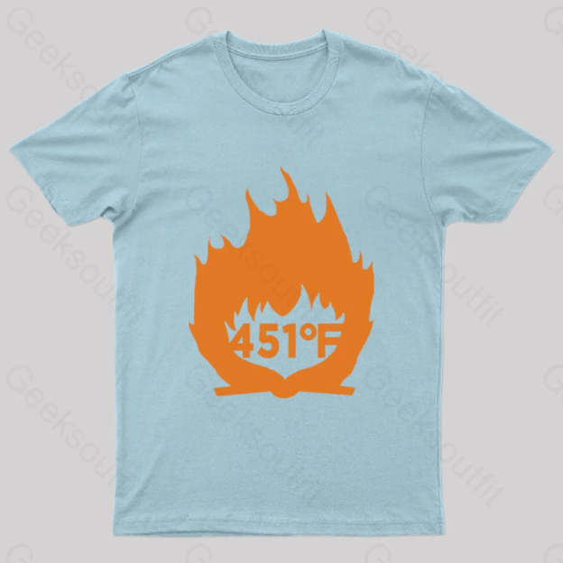 Fahrenheit 451 Nerd T-Shirt Light Blue / S
