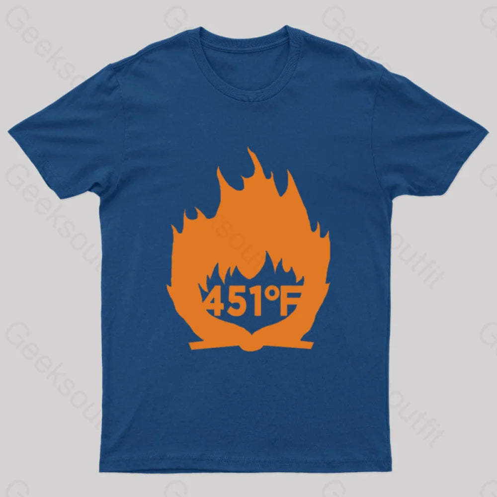 Fahrenheit 451 Nerd T-Shirt Navy / S