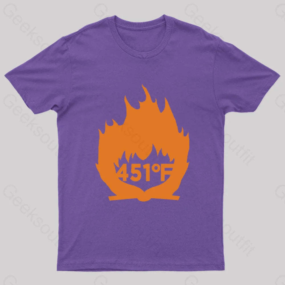 Fahrenheit 451 Nerd T-Shirt Purple / S