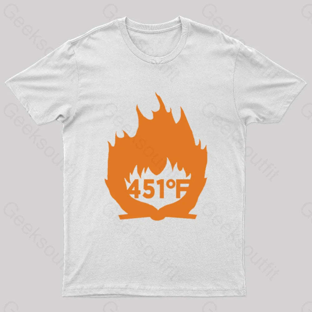 Fahrenheit 451 Nerd T-Shirt White / S