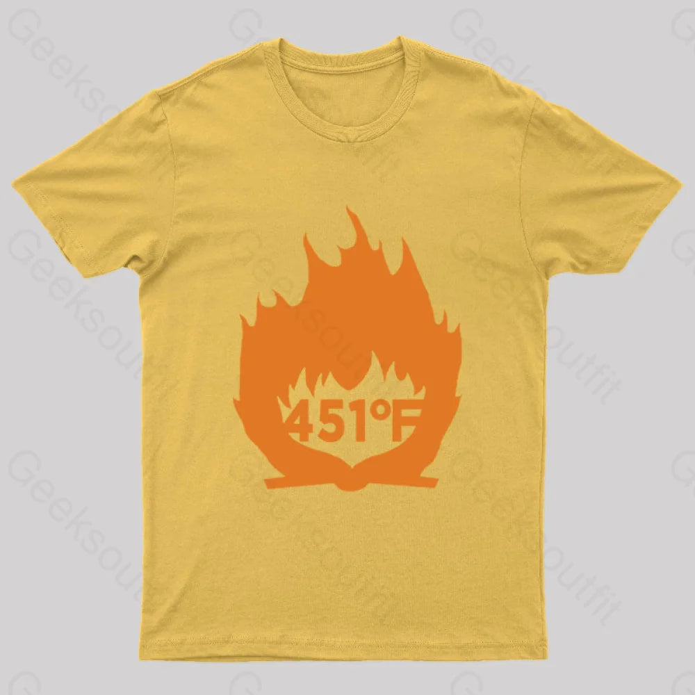 Fahrenheit 451 Nerd T-Shirt Yellow / S