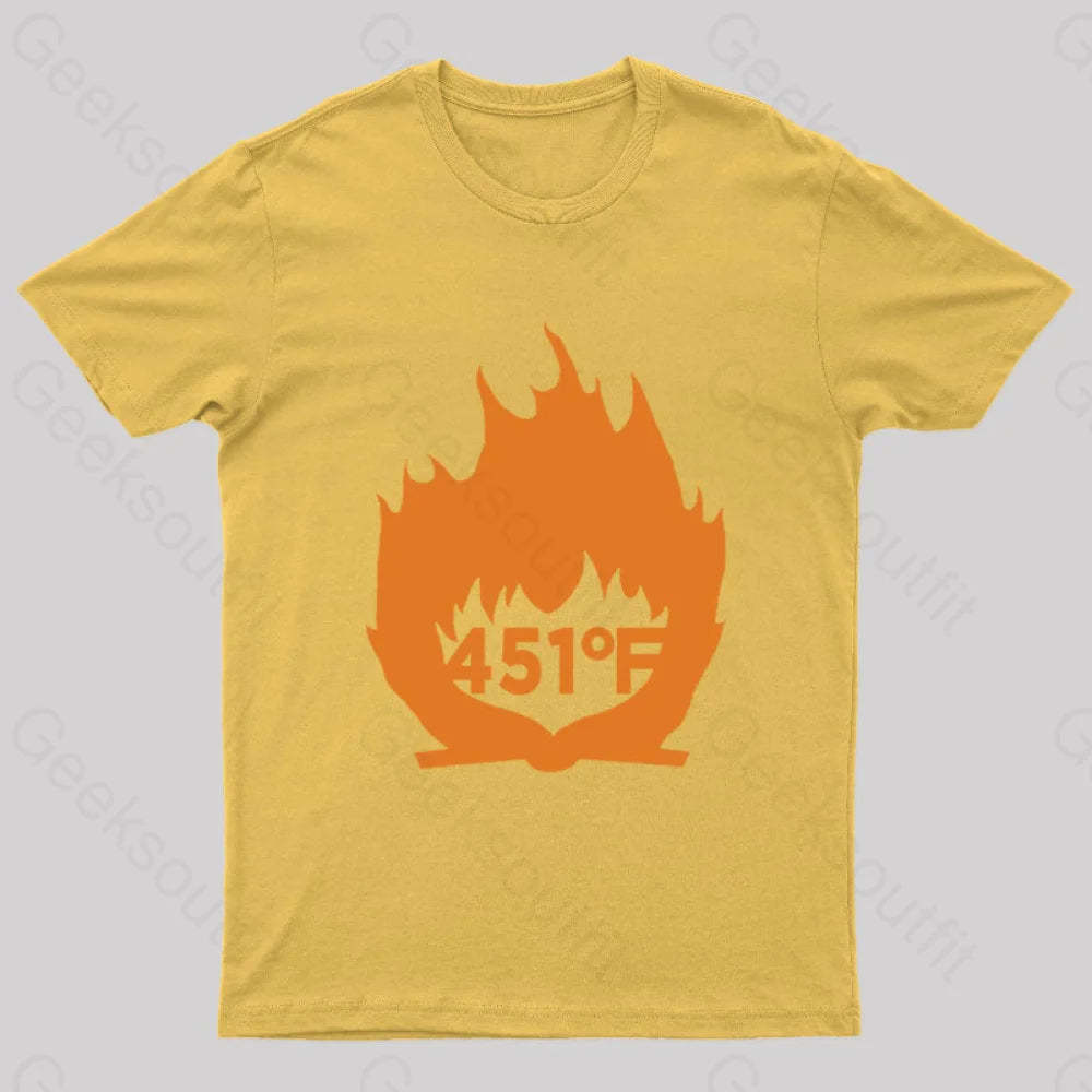 Fahrenheit 451 Nerd T-Shirt Yellow / S