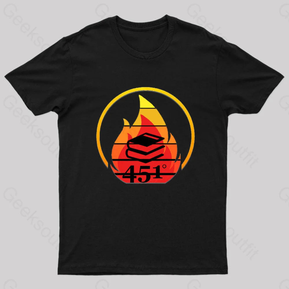 Fahrenheit 451 Retro Nerd T-Shirt Black / S