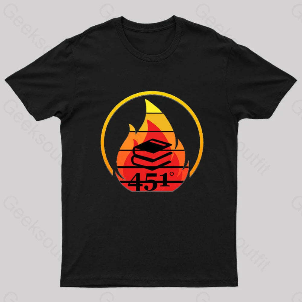 Fahrenheit 451 Retro Nerd T-Shirt Black / S