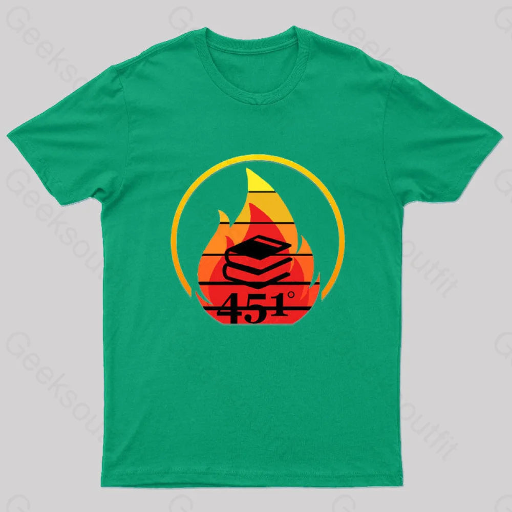 Fahrenheit 451 Retro Nerd T-Shirt Green / S