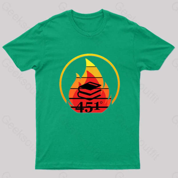 Fahrenheit 451 Retro Nerd T-Shirt Green / S