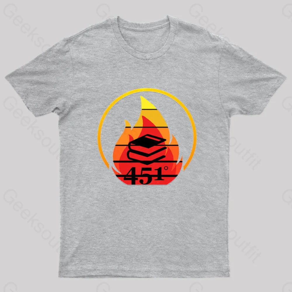 Fahrenheit 451 Retro Nerd T-Shirt Grey / S