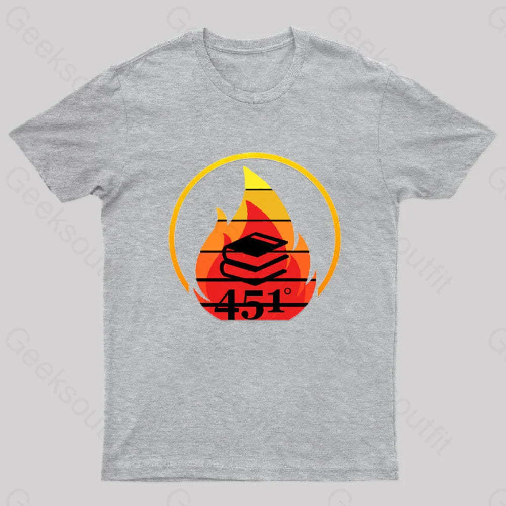Fahrenheit 451 Retro Nerd T-Shirt Grey / S