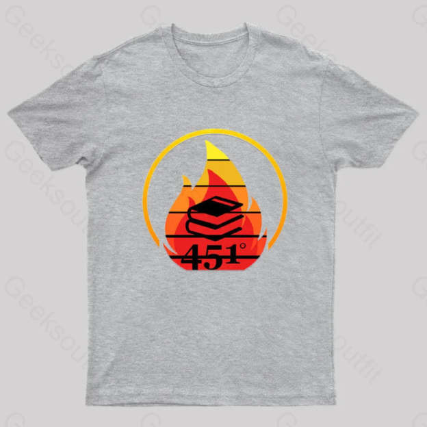 Fahrenheit 451 Retro Nerd T-Shirt Grey / S