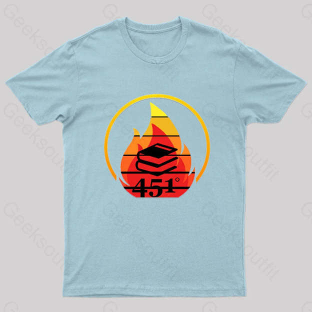 Fahrenheit 451 Retro Nerd T-Shirt Light Blue / S