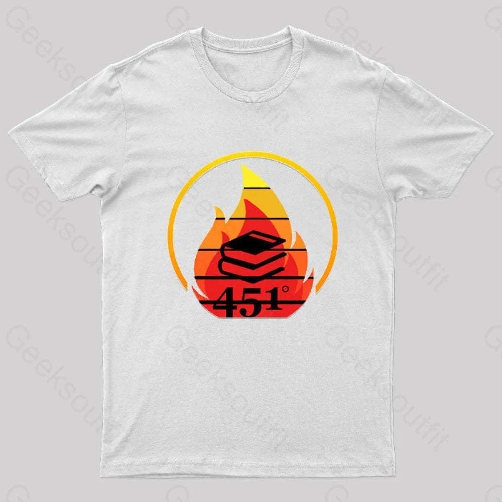 Fahrenheit 451 Retro Nerd T-Shirt White / S