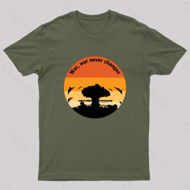 Fall Out War Never Changes Geek T-Shirt Army Green / S