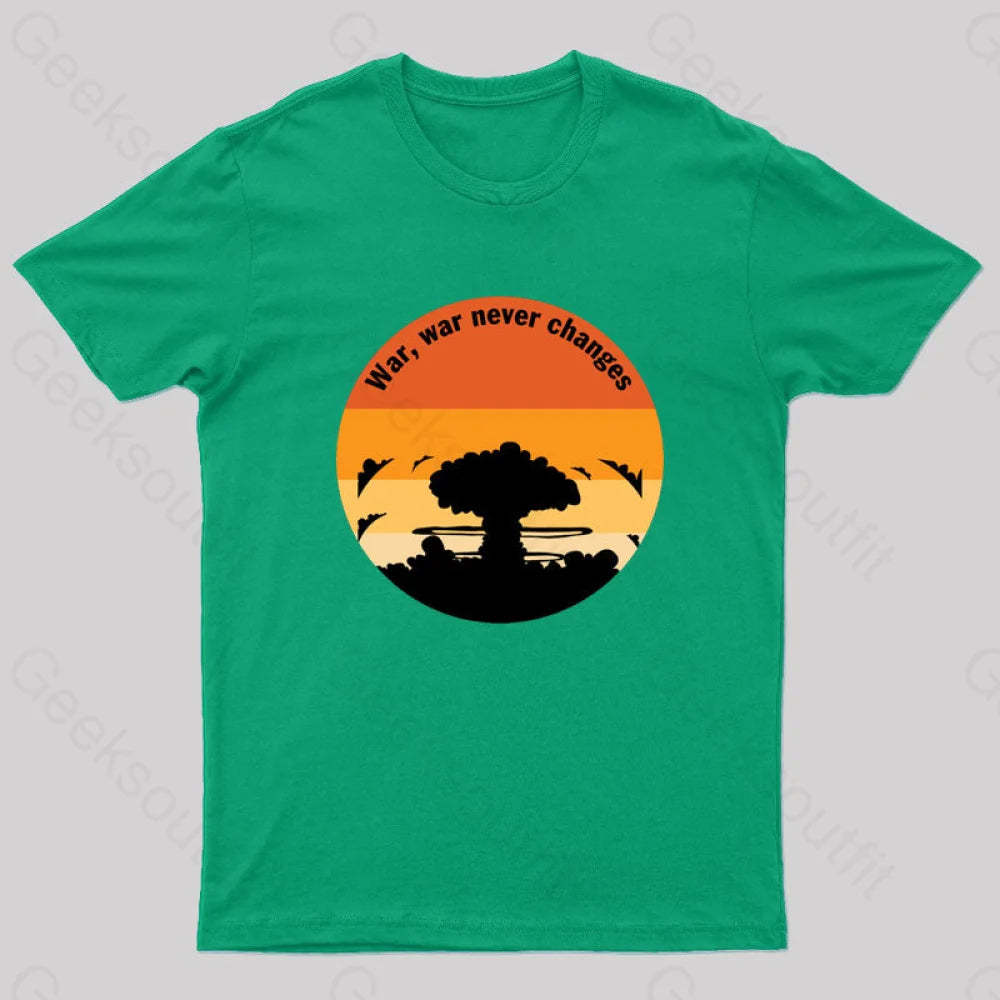 Fall Out War Never Changes Geek T-Shirt Green / S
