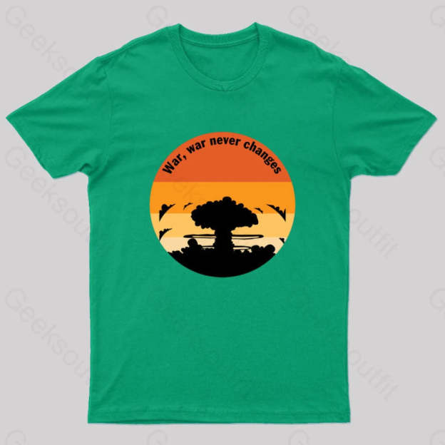 Fall Out War Never Changes Geek T-Shirt Green / S
