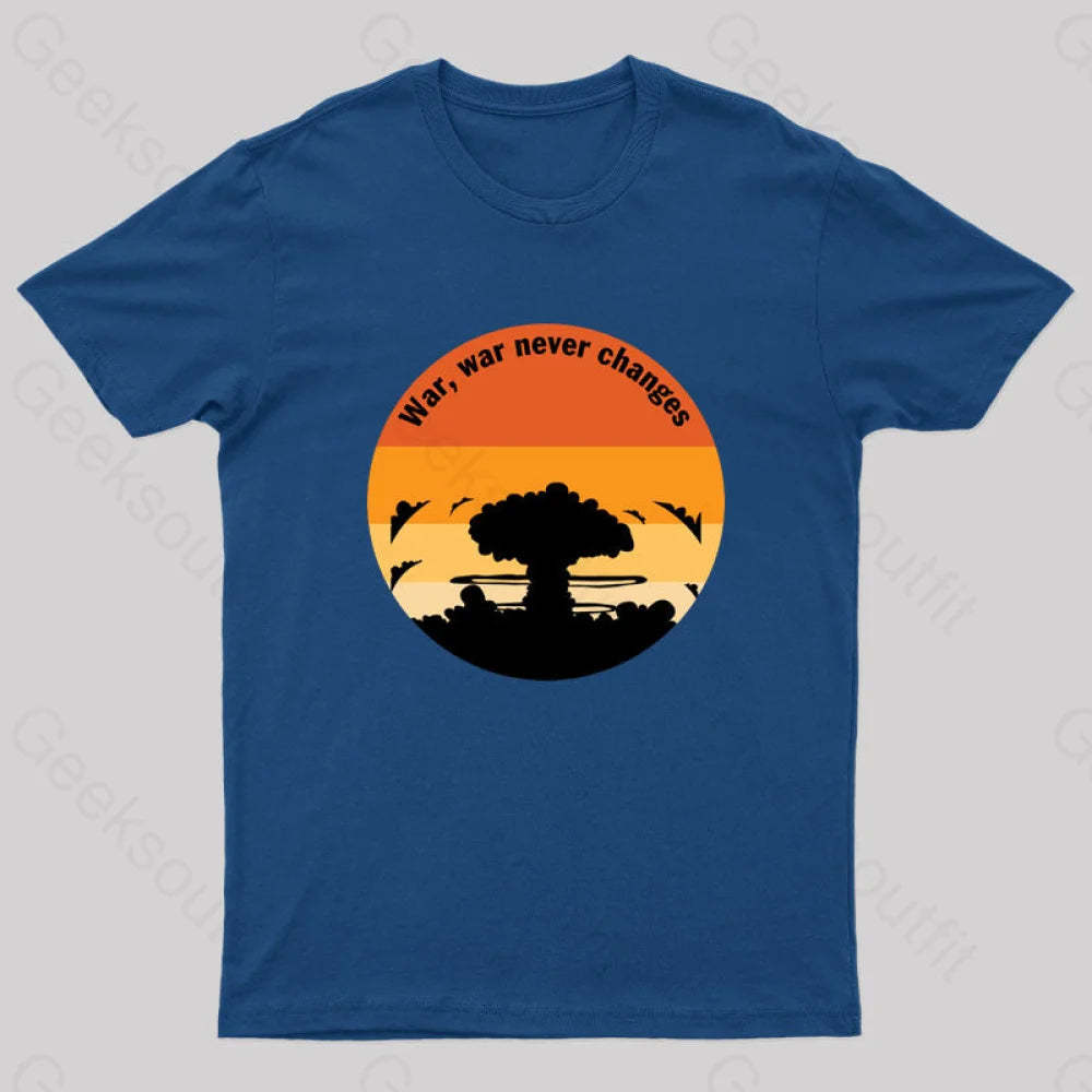 Fall Out War Never Changes Geek T-Shirt Navy / S