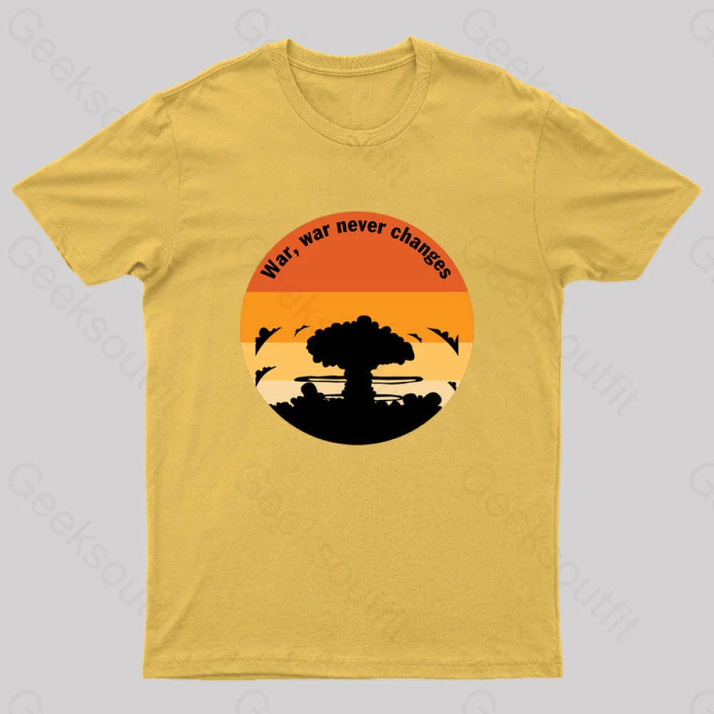 Fall Out War Never Changes Geek T-Shirt Yellow / S