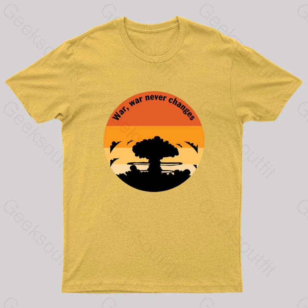 Fall Out War Never Changes Geek T-Shirt Yellow / S