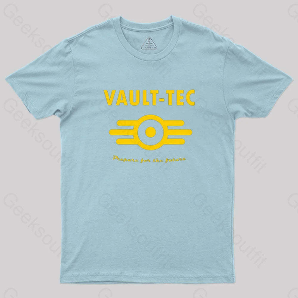 Fallout 4 Vault-Tec Logo Essential Geek T-Shirt Light Blue / S