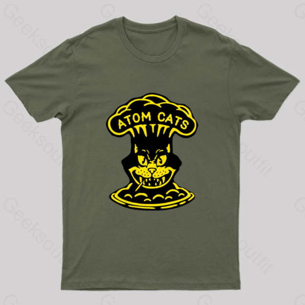 Fallout Atom Cats Garage Nerd T-Shirt Army Green / S