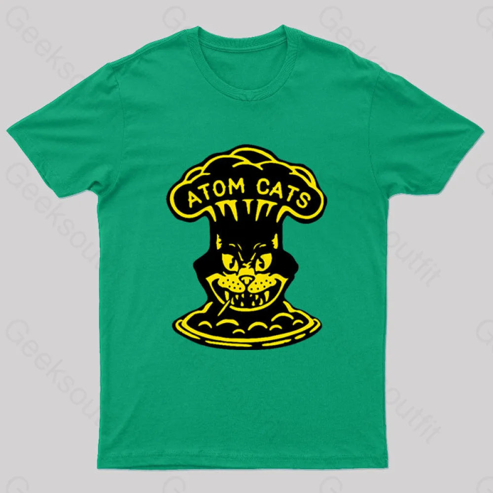Fallout Atom Cats Garage Yellow Geek T-Shirt Green / S