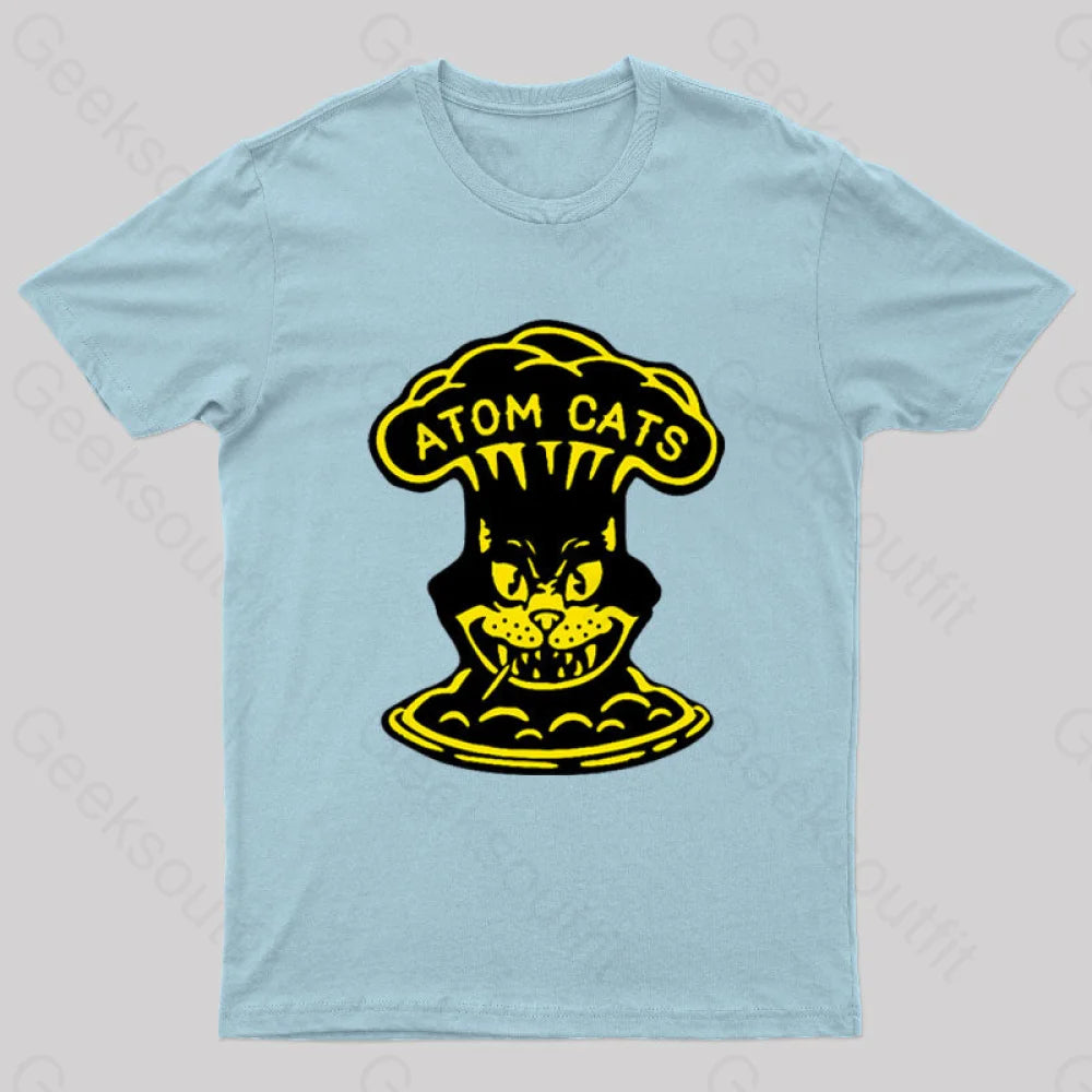 Fallout Atom Cats Garage Yellow Geek T-Shirt Light Blue / S
