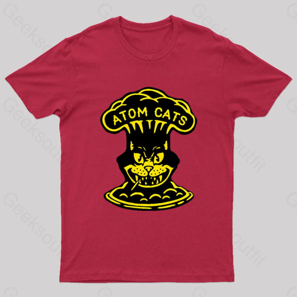Fallout Atom Cats Garage Yellow Geek T-Shirt Red / S