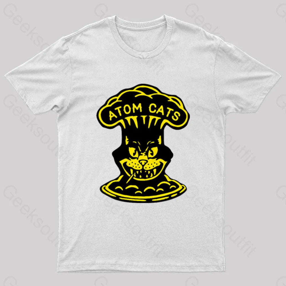 Fallout Atom Cats Garage Yellow Geek T-Shirt White / S