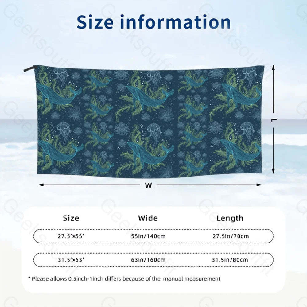 Fantastic Marine Life Quick Drying Beach Towel