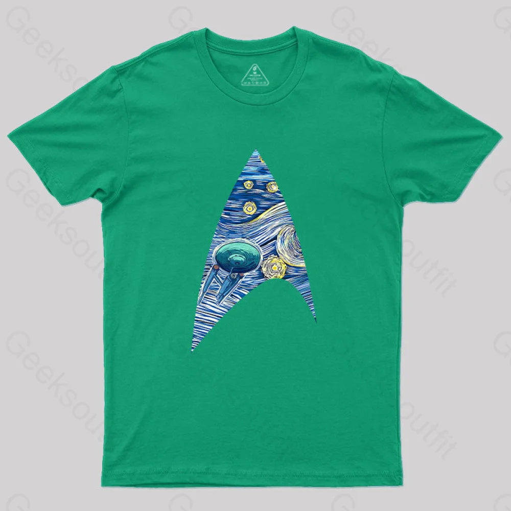 Fantasy Cosmic Voyage T-Shirt Green / S Yc