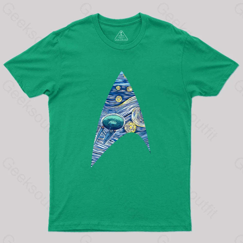 Fantasy Cosmic Voyage T-Shirt Green / S Yc