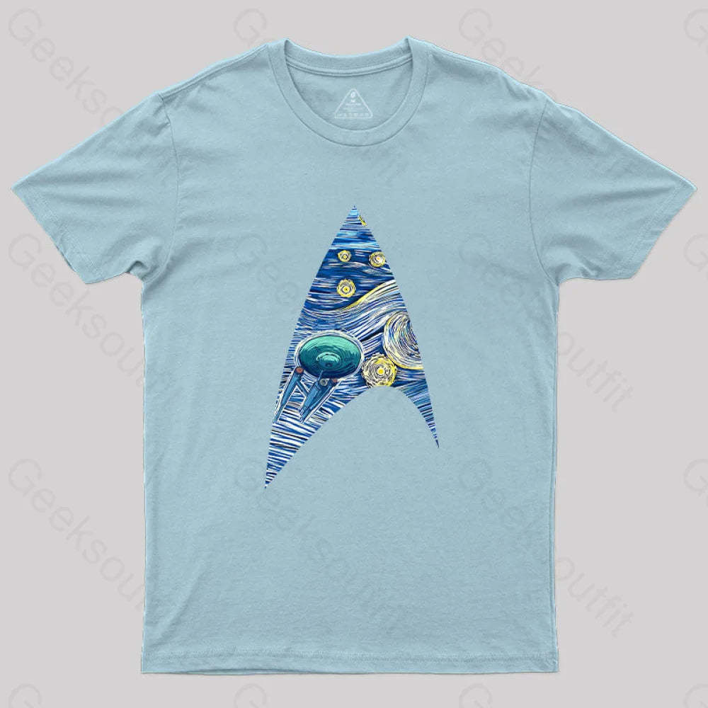 Fantasy Cosmic Voyage T-Shirt Light Blue / S Yc