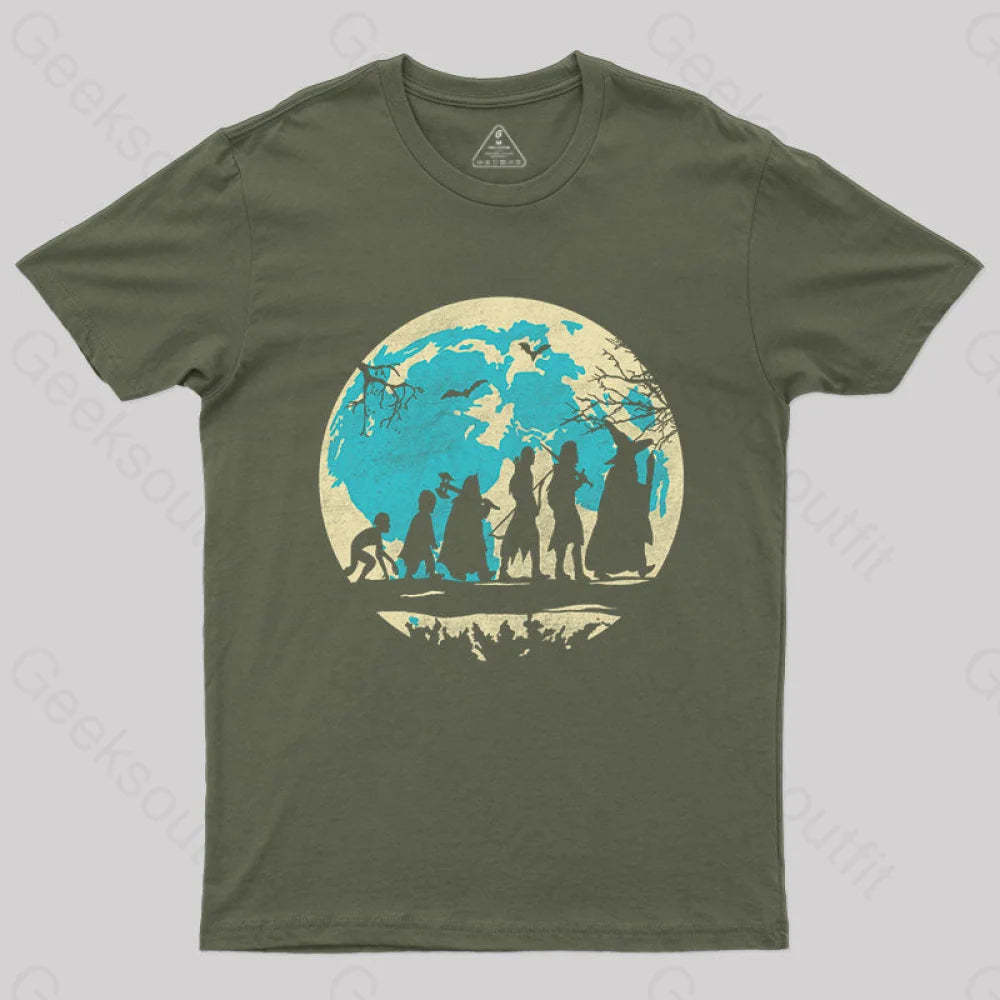 Fantasy Evolution T-Shirt Army Green / S